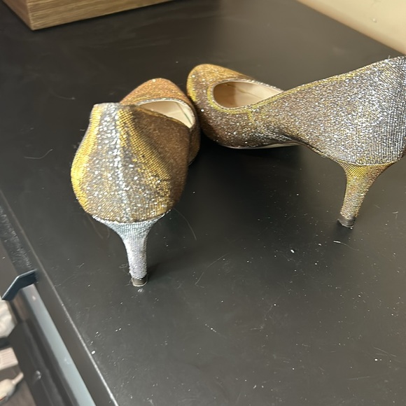 Silver and gold shimmer heels - Picture 3 of 4